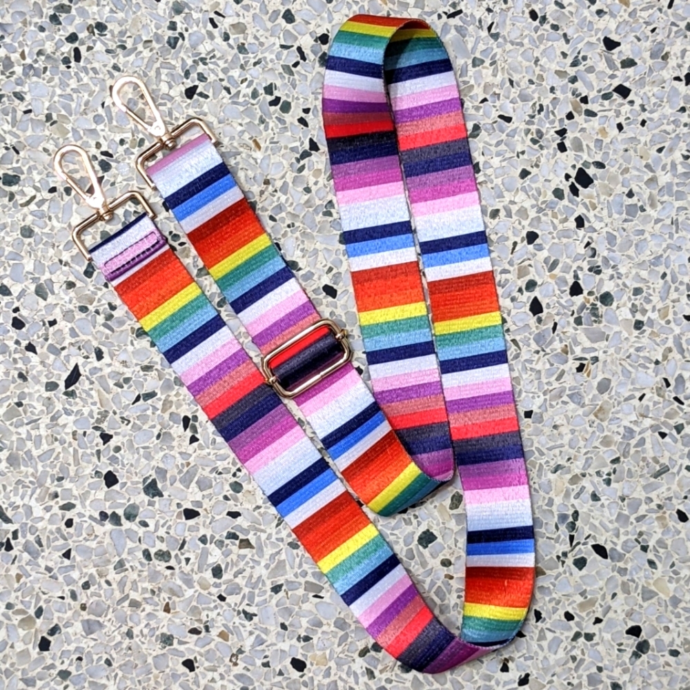 Rainbow Stripe Crossbody Purse Strap